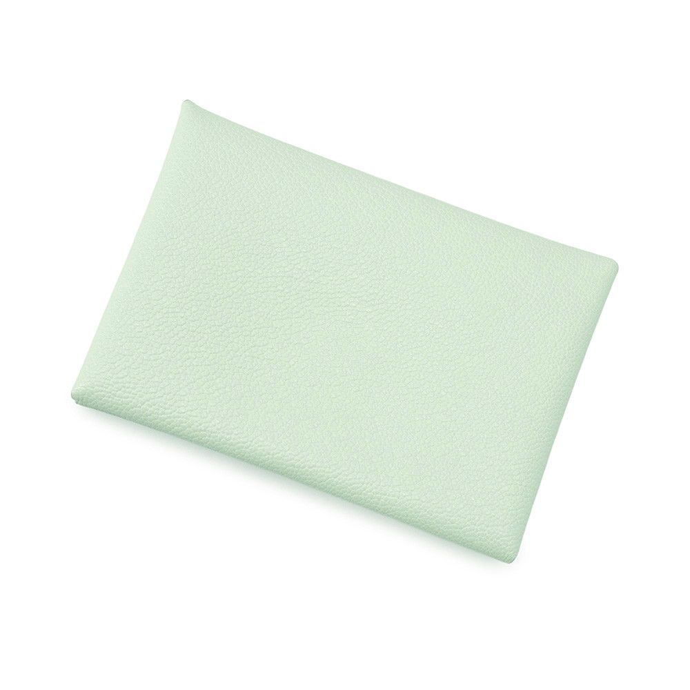 Hermes Coin Purse Calvi Duo Verso Vert Fizz Mint Silver Chevre Mysore