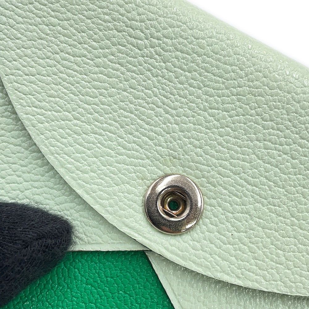 Hermes Coin Purse Calvi Duo Verso Vert Fizz Mint Silver Chevre Mysore — view 7