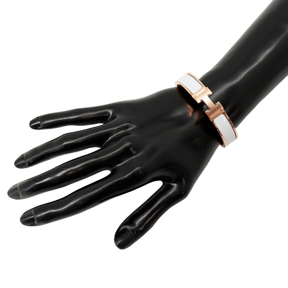 Hermes Bracelet Clic H Clac PM White Pink Gold — view 4
