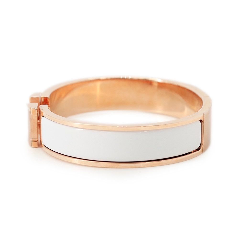 Hermes Bracelet Clic H Clac PM White Pink Gold — view 2