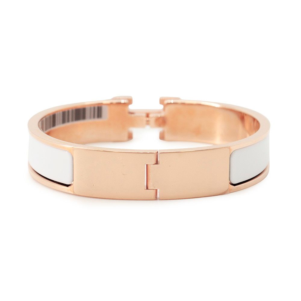 Hermes Bracelet Clic H Clac PM White Pink Gold — view 3