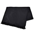 Hermes Shawl New Libris Black Cashmere Silk Scarf Fringe Jacquard