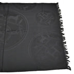 Hermes Shawl New Libris Black Cashmere Silk Scarf Fringe Jacquard — view 5