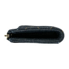 Chanel Denim Quilted Card Case Fragment Wallet CC Logo Gold Blue — view 5