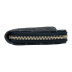 Chanel Denim Quilted Card Case Fragment Wallet CC Logo Gold Blue — view 4
