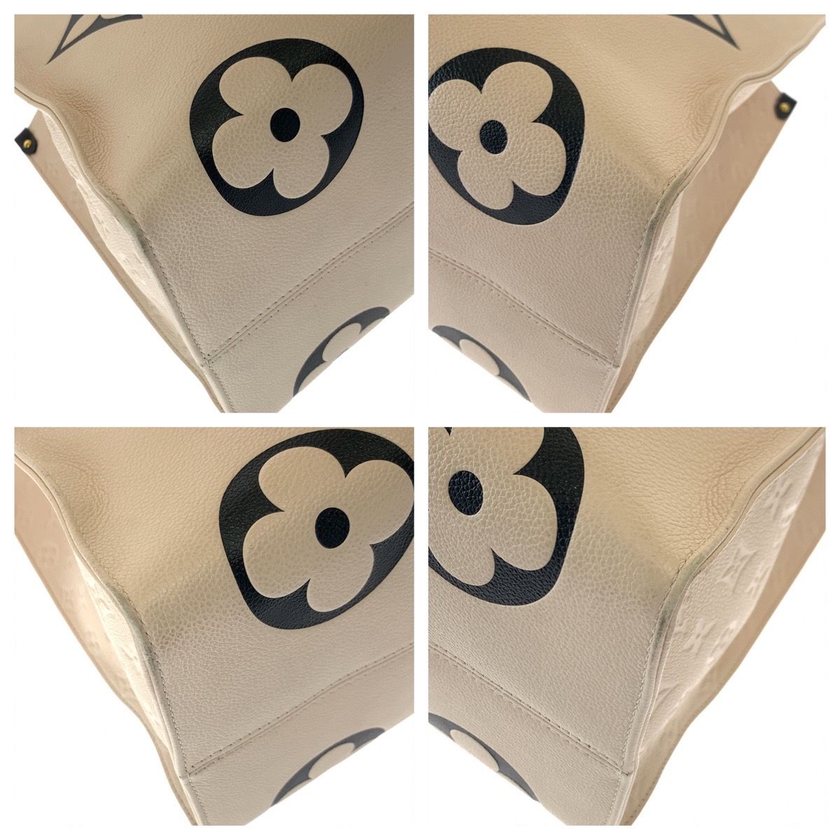 Louis Vuitton Monogram Empreinte Crafty On The Go GM Beige Black Calfskin Tote — view 3