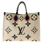 Louis Vuitton Monogram Empreinte Crafty On The Go GM Beige Black Calfskin Tote