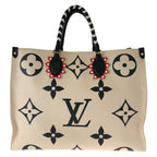 Louis Vuitton Monogram Empreinte Crafty On The Go GM Beige Black Calfskin Tote — view 2