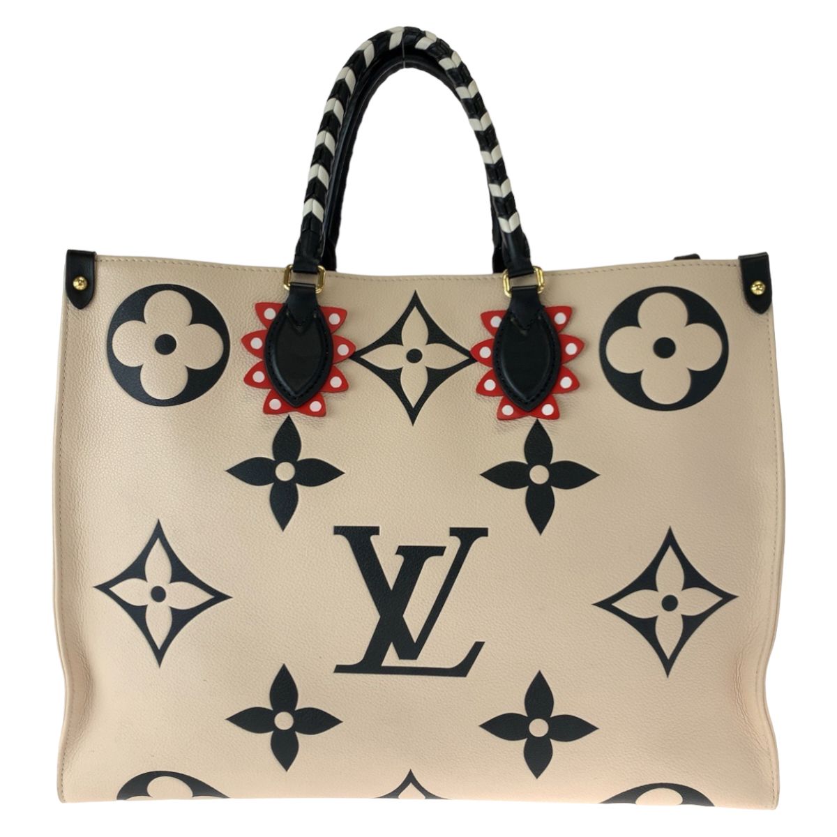 Louis Vuitton Monogram Empreinte Crafty On The Go GM Beige Black Calfskin Tote — view 2