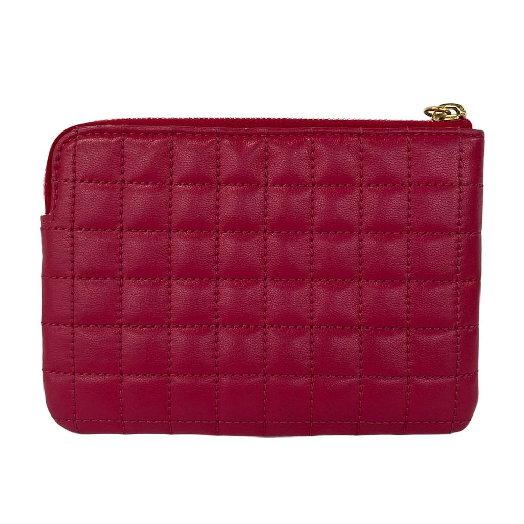 Celine Coin Purse Pink Purple Quilted Leather — view 2