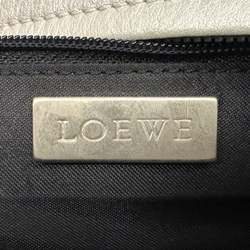 Loewe Bag Handbag Leather Amazona 28 Silver Business Work Everyday — view 6