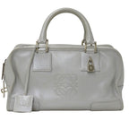Loewe Bag Handbag Leather Amazona 28 Silver Business Work Everyday