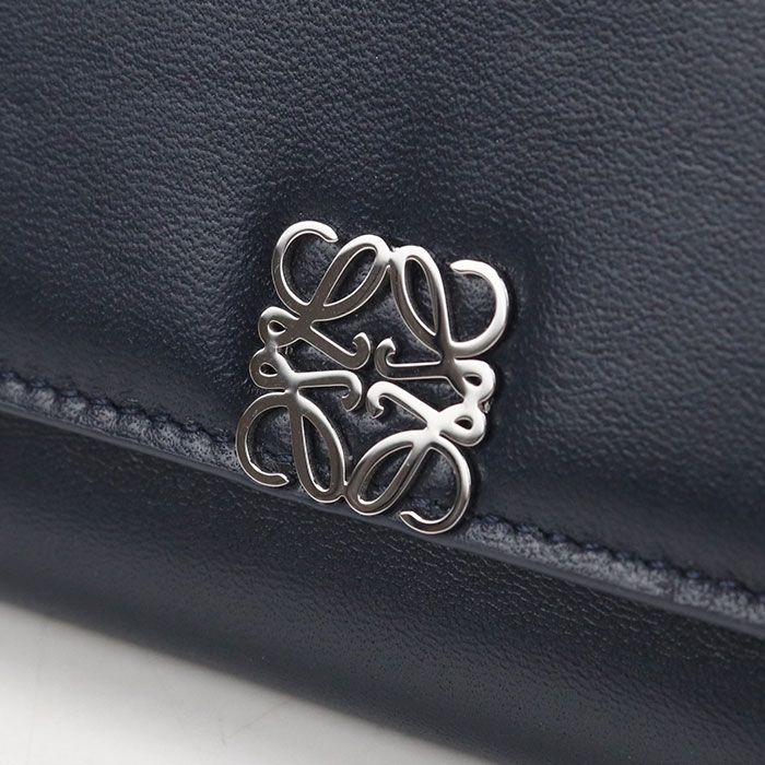 Loewe Vertical Wallet Small Anagram Trifold Shiny Napa Calfskin — view 6