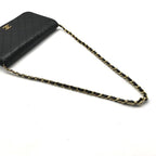 Chanel CC Logo Quilted Push Lock Leather Chain Shoulder Bag Black — view 6