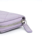 Chanel Wallet Coin Purse Lavender Silver Quilted CC Logo Classic Zip Card Case — view 5