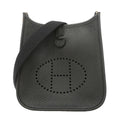 Hermes Shoulder Bag Evelyne TPM Taurillon Clemence Black Gold