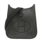 Hermes Shoulder Bag Evelyne TPM Taurillon Clemence Black Gold