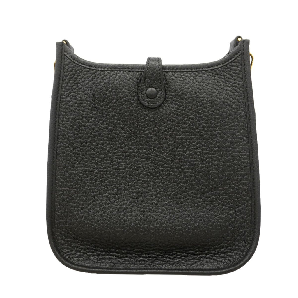 Hermes Shoulder Bag Evelyne TPM Taurillon Clemence Black Gold — view 8