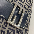 Fendi Handbag Zucchino Mamma Bucket Nylon Canvas Navy Silver — view 6