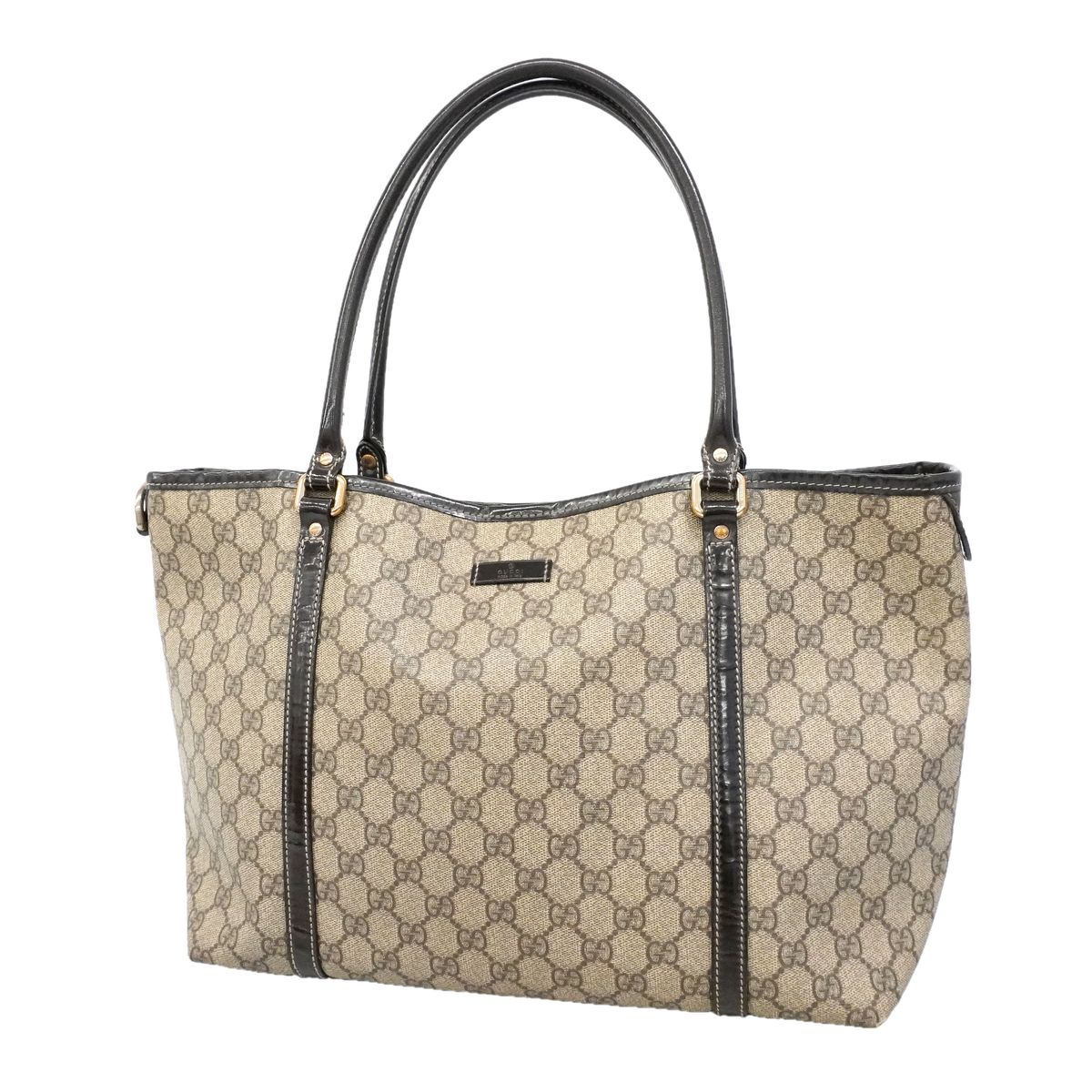Gucci Tote Bag GG Supreme Brown Gold