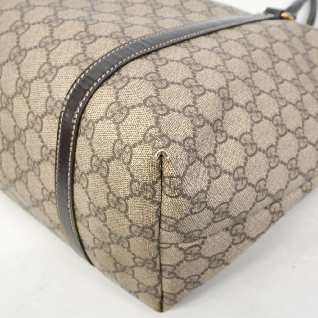 Gucci Tote Bag GG Supreme Brown Gold — view 6