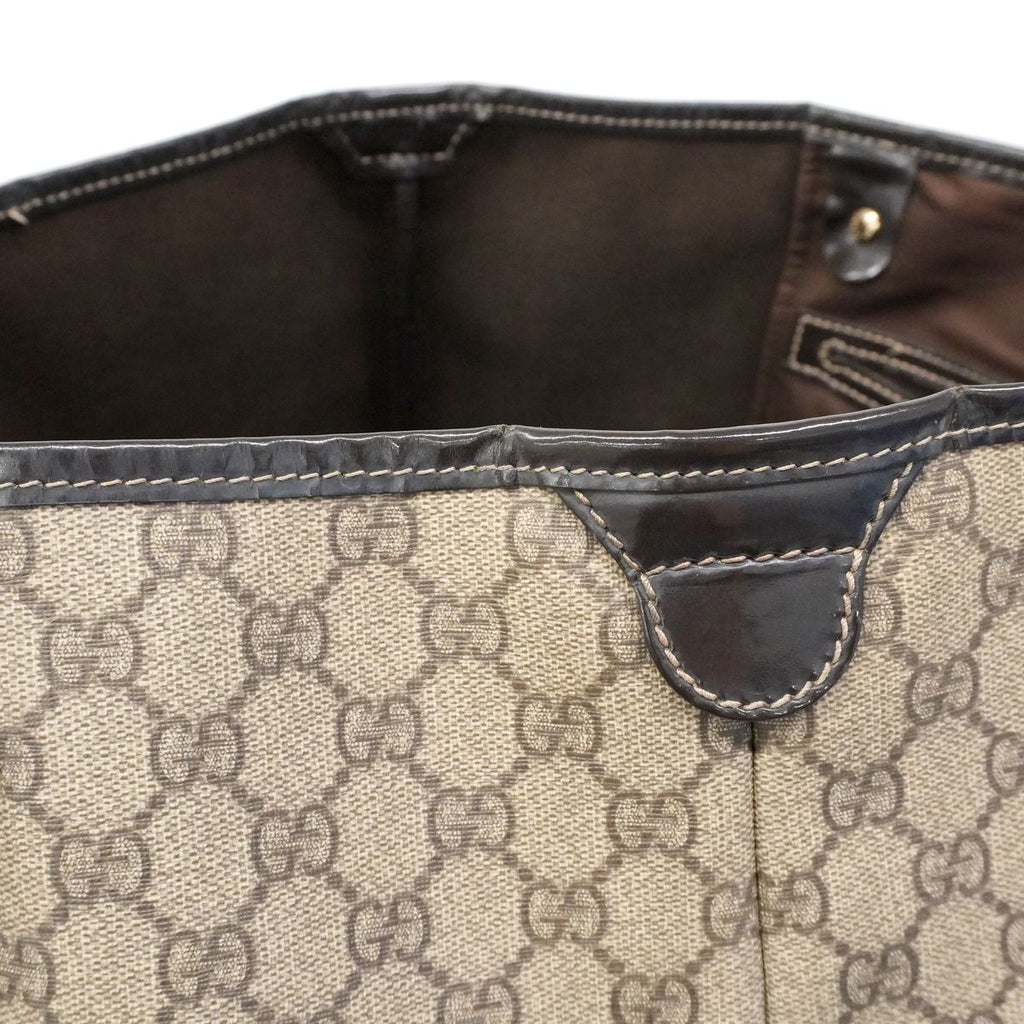 Gucci Tote Bag GG Supreme Brown Gold — view 7