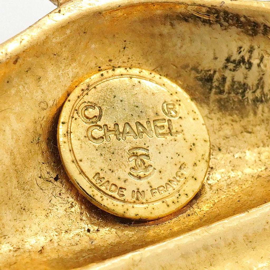 Chanel Brooch Vintage Ribbon Motif Beret Gold Plated — view 4