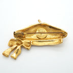 Chanel Brooch Vintage Ribbon Motif Beret Gold Plated — view 5