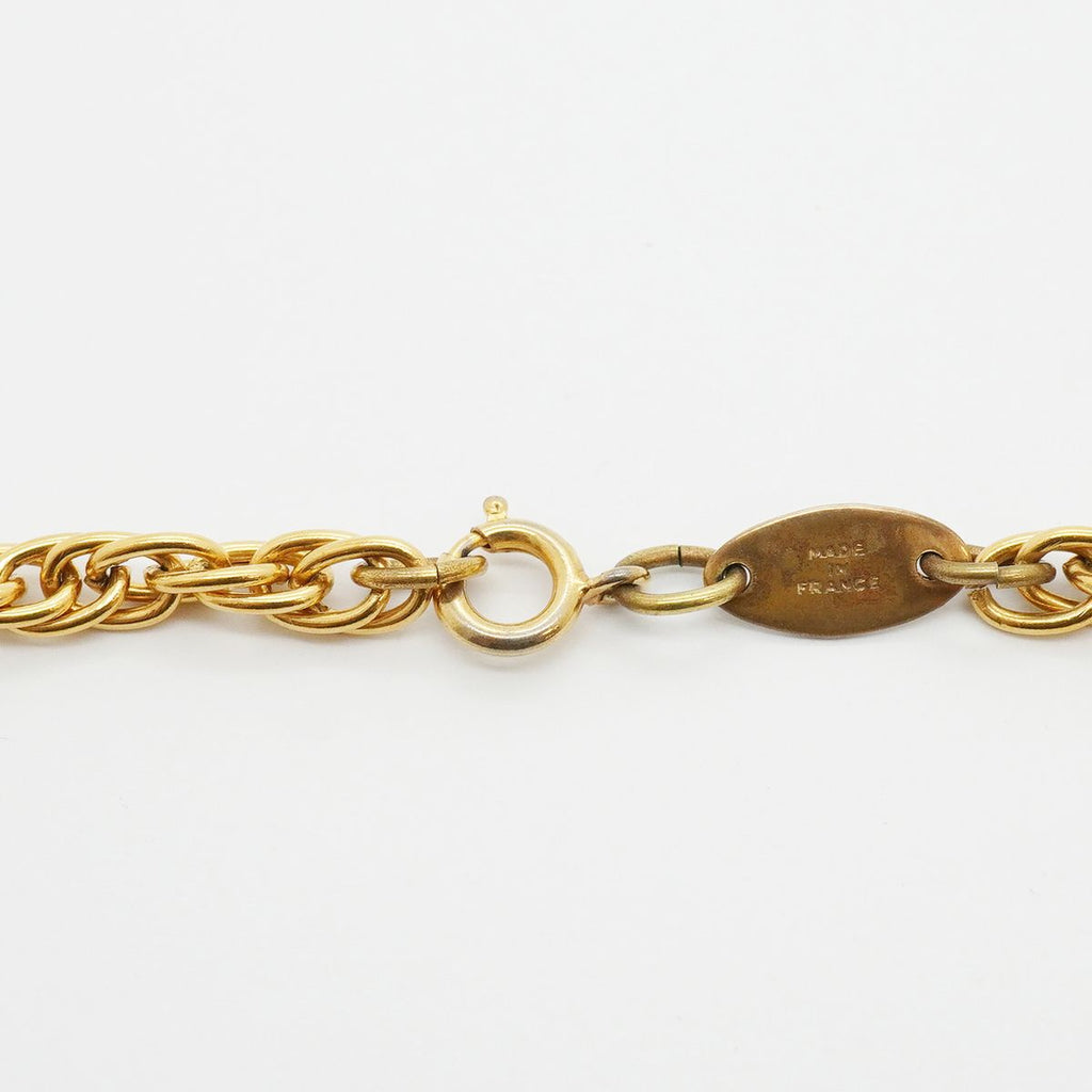 Chanel Necklace Vintage CC Logo Gold Plated Faux Pearl — view 4