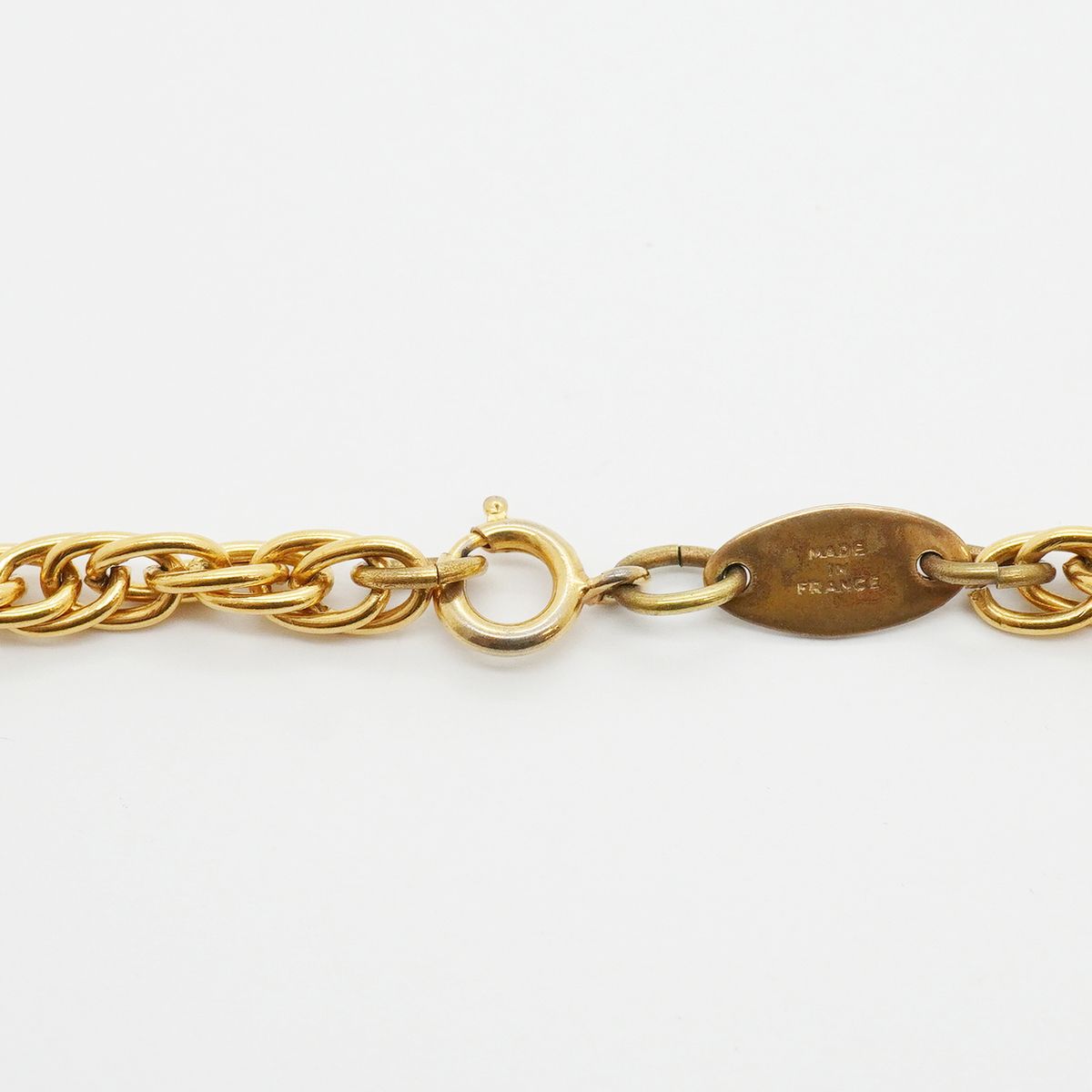 Chanel Necklace Vintage CC Logo Gold Plated Faux Pearl — view 4