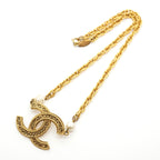 Chanel Necklace Vintage CC Logo Gold Plated Faux Pearl — view 3