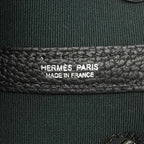 Hermes Tote Bag Garden Party TPM Toile Officier Negonda Black Khaki Silver — view 5