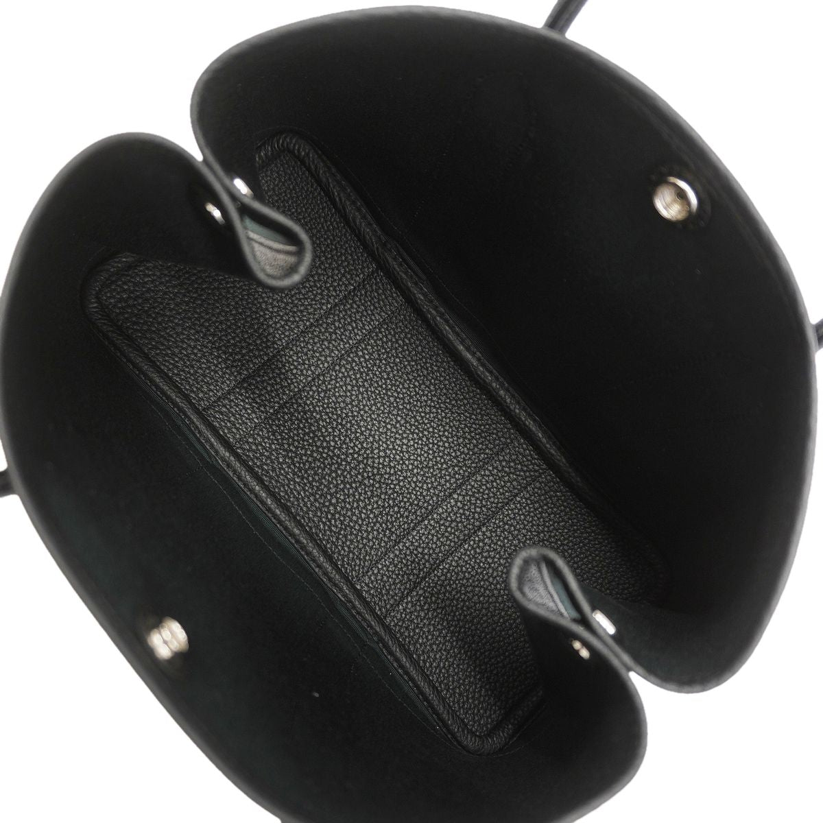Hermes Tote Bag Garden Party TPM Toile Officier Negonda Black Khaki Silver — view 4