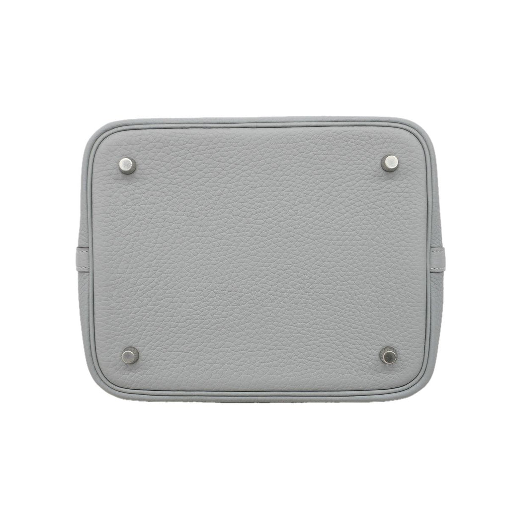 Hermes Handbag Picotin Lock MM Taurillon Clemence Gray Pantin Silver — view 3