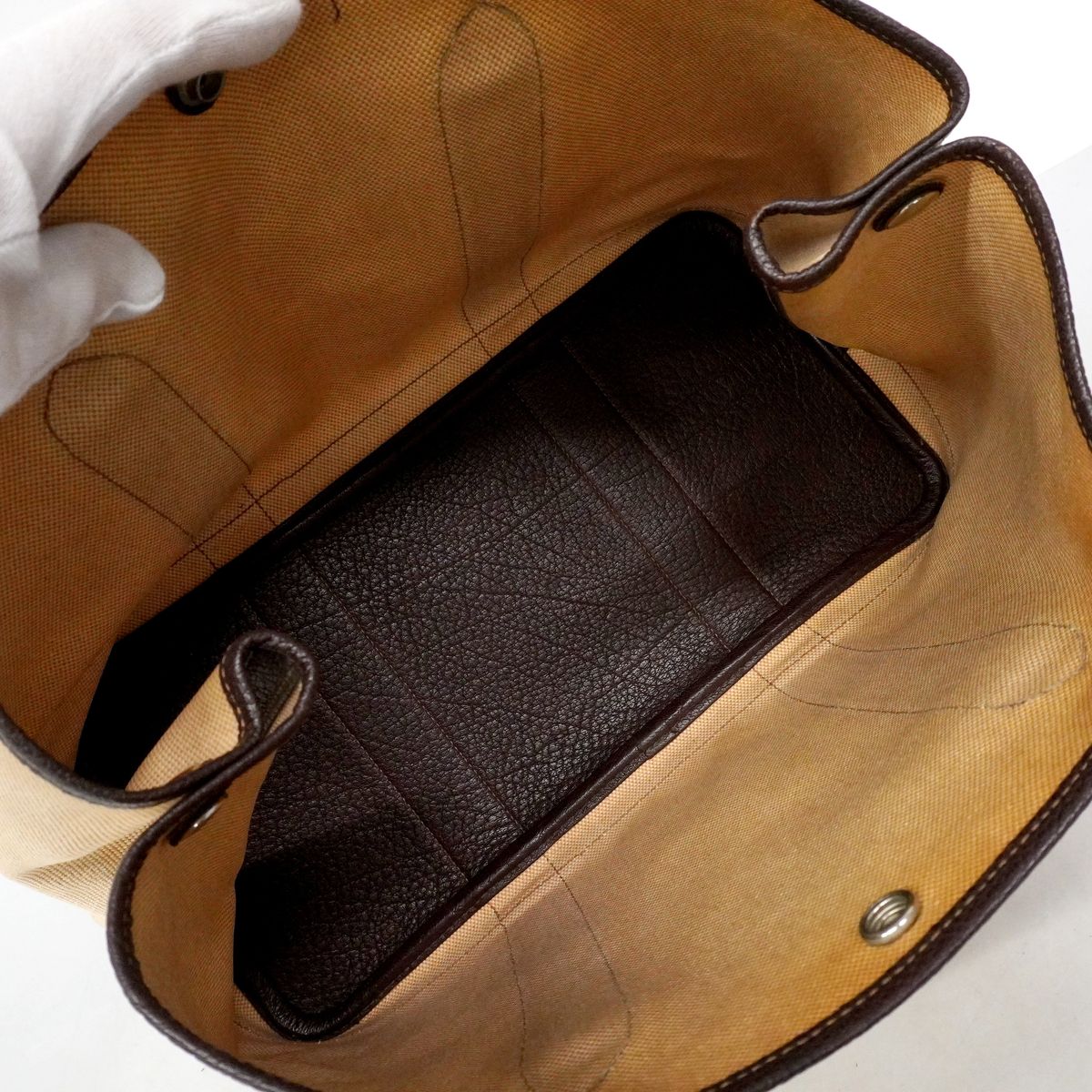 Hermes Tote Bag Garden Party PM Toile H Brown Silver — view 4