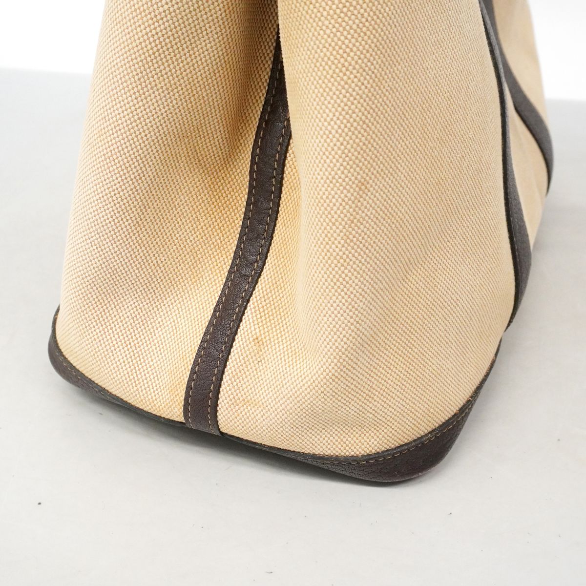 Hermes Tote Bag Garden Party PM Toile H Brown Silver — view 8