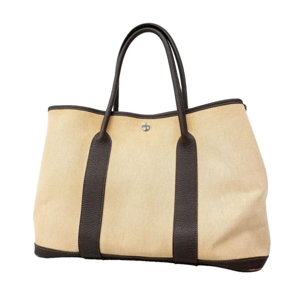 Hermes Tote Bag Garden Party PM Toile H Brown Silver