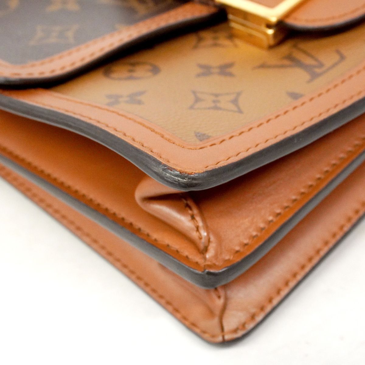 Louis Vuitton Shoulder Bag Monogram Reverse Dauphine MM Brown — view 6