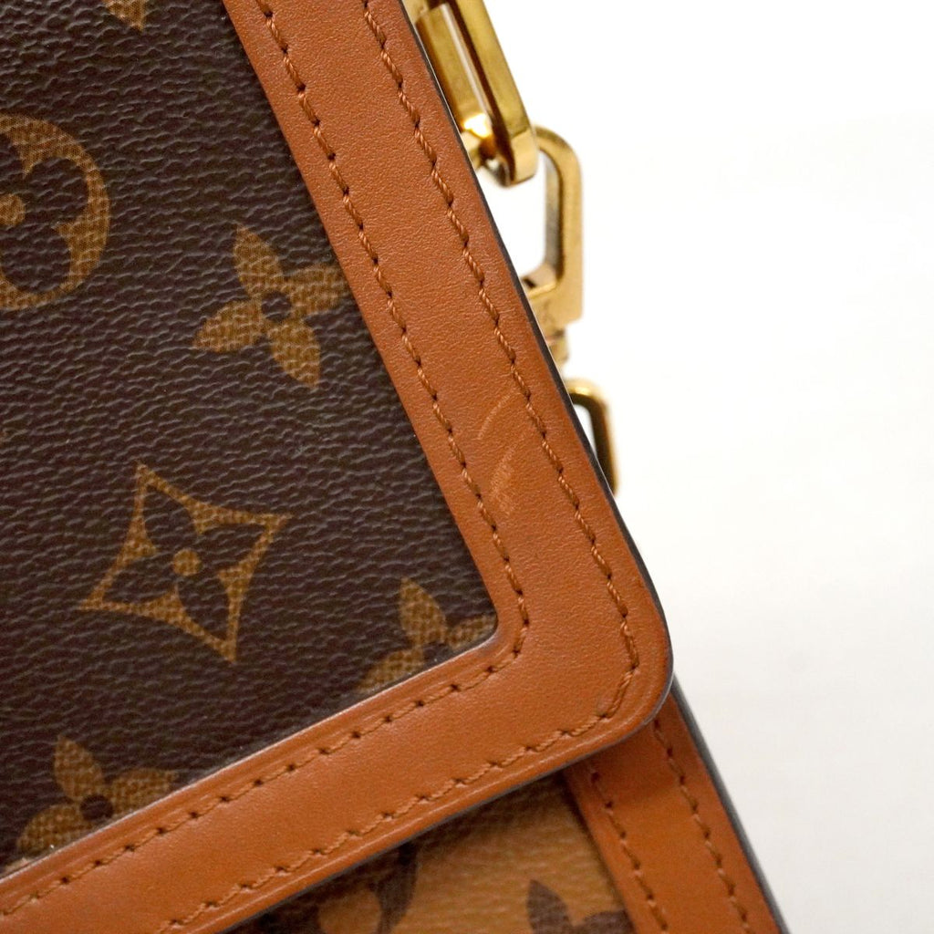 Louis Vuitton Shoulder Bag Monogram Reverse Dauphine MM Brown — view 8
