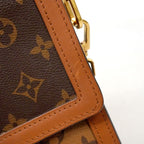 Louis Vuitton Shoulder Bag Monogram Reverse Dauphine MM Brown — view 8