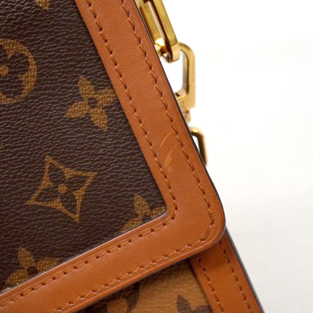Louis Vuitton Shoulder Bag Monogram Reverse Dauphine MM Brown — view 8