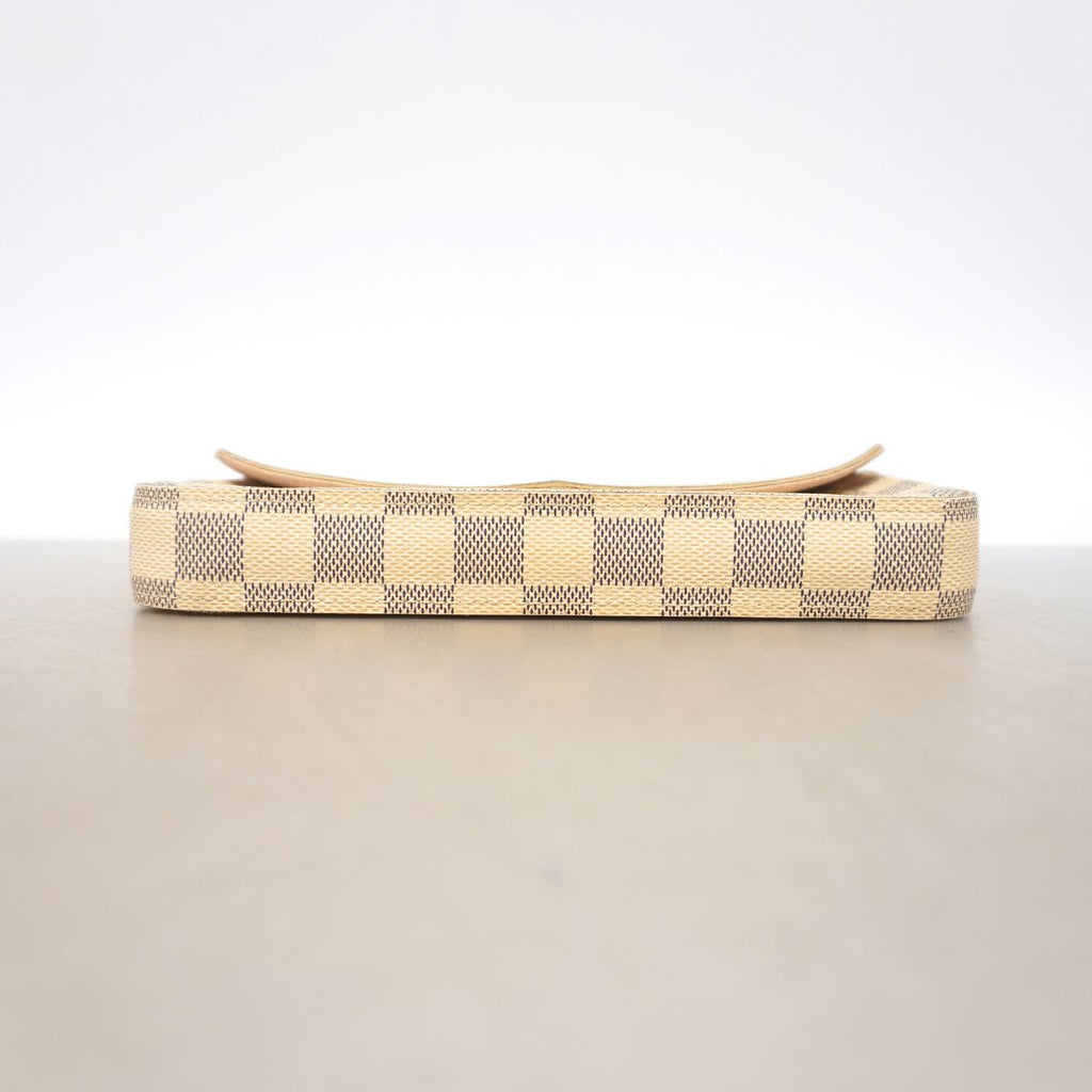Louis Vuitton Wallet on Chain Damier Azur Pochette Felicie White Shoulder Bag — view 3