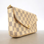 Louis Vuitton Wallet on Chain Damier Azur Pochette Felicie White Shoulder Bag — view 2