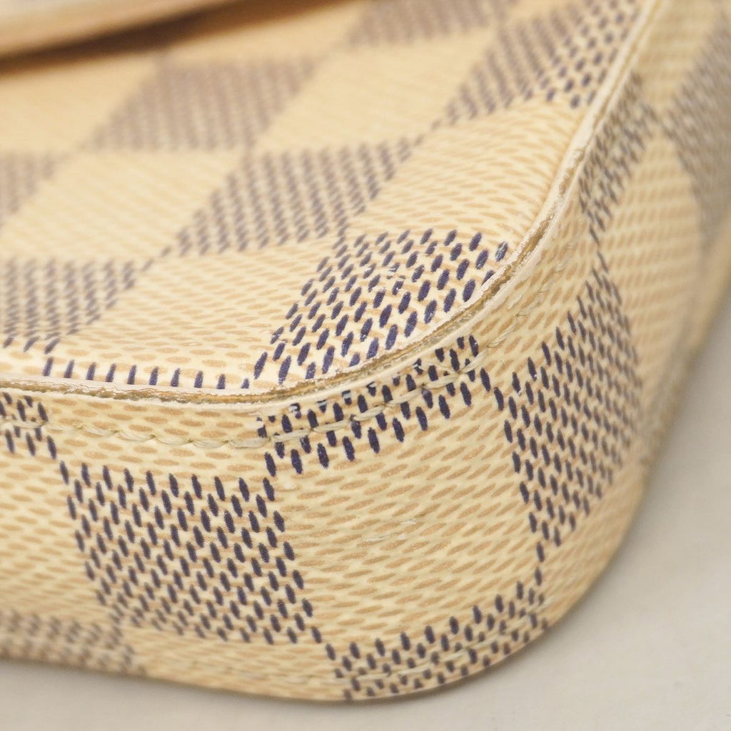 Louis Vuitton Wallet on Chain Damier Azur Pochette Felicie White Shoulder Bag — view 7
