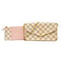 Louis Vuitton Wallet on Chain Damier Azur Pochette Felicie White Shoulder Bag