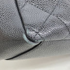 Chanel Chain Tote Bag Quilted Caviar Leather Black Gold — view 6