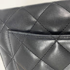 Chanel Trifold Wallet Quilted Lambskin Black Silver — view 7