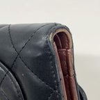 Chanel Trifold Wallet Quilted Lambskin Black Silver — view 6