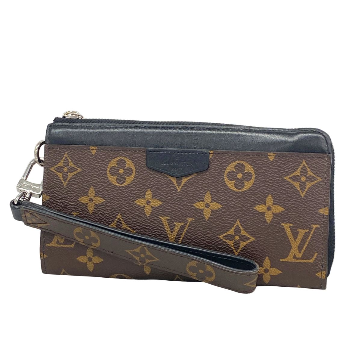 Louis Vuitton Wallet Monogram Macassar Zippy Dragonne Brown Black