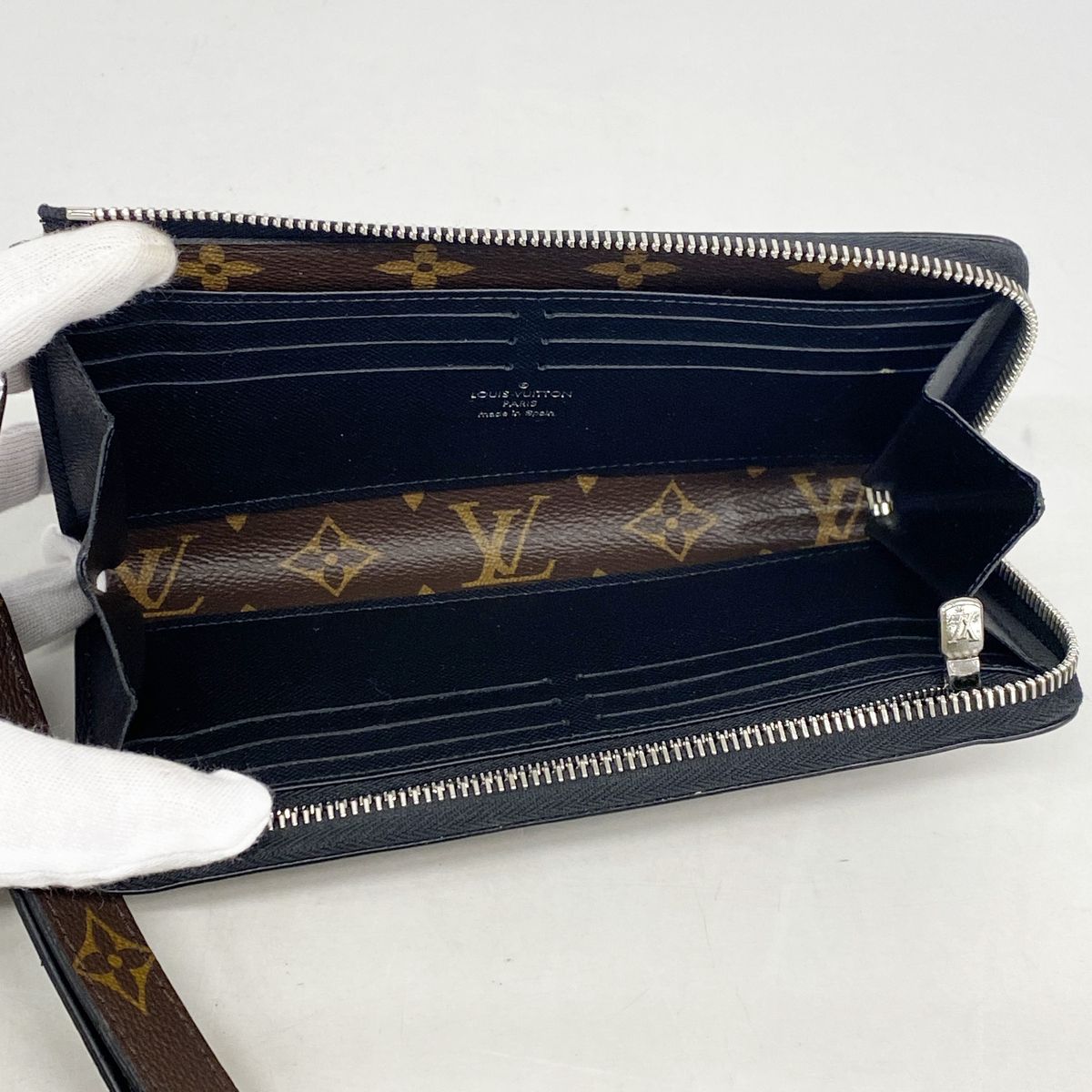Louis Vuitton Wallet Monogram Macassar Zippy Dragonne Brown Black — view 3